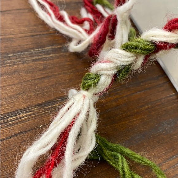 Vintage Green Red 100% Wool Knit Trapper Style Hat - Picture 5 of 9